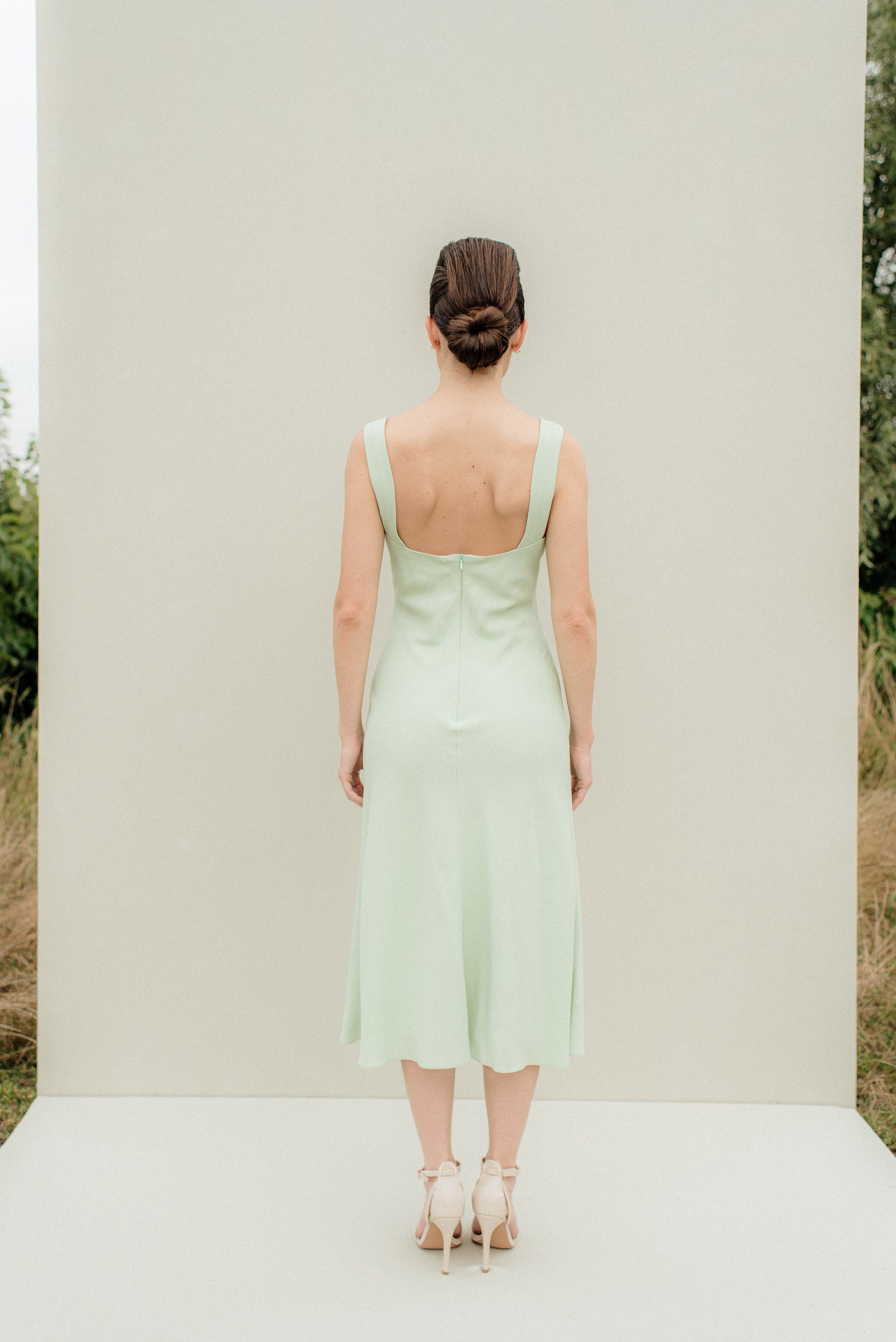 Bias Cut Cady Midi Dress