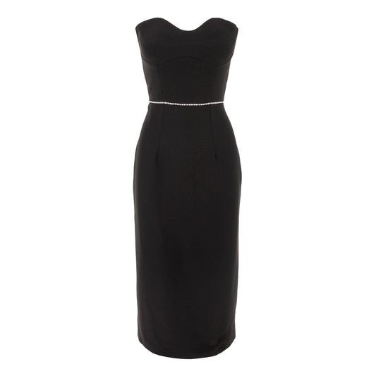 Midi Black Cady Dress