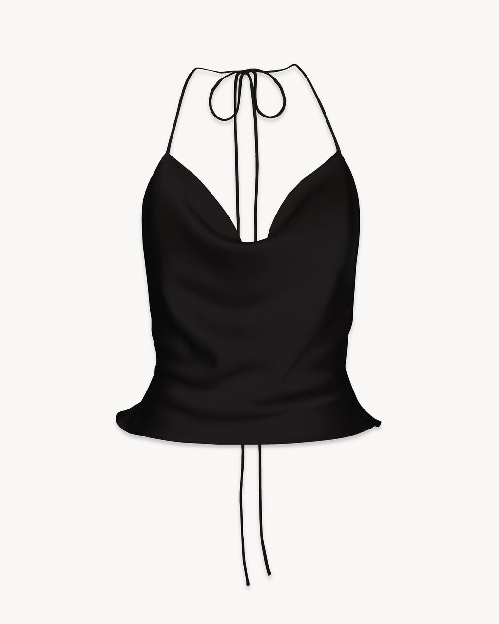 Cowl Neck Top in Satin Crepe