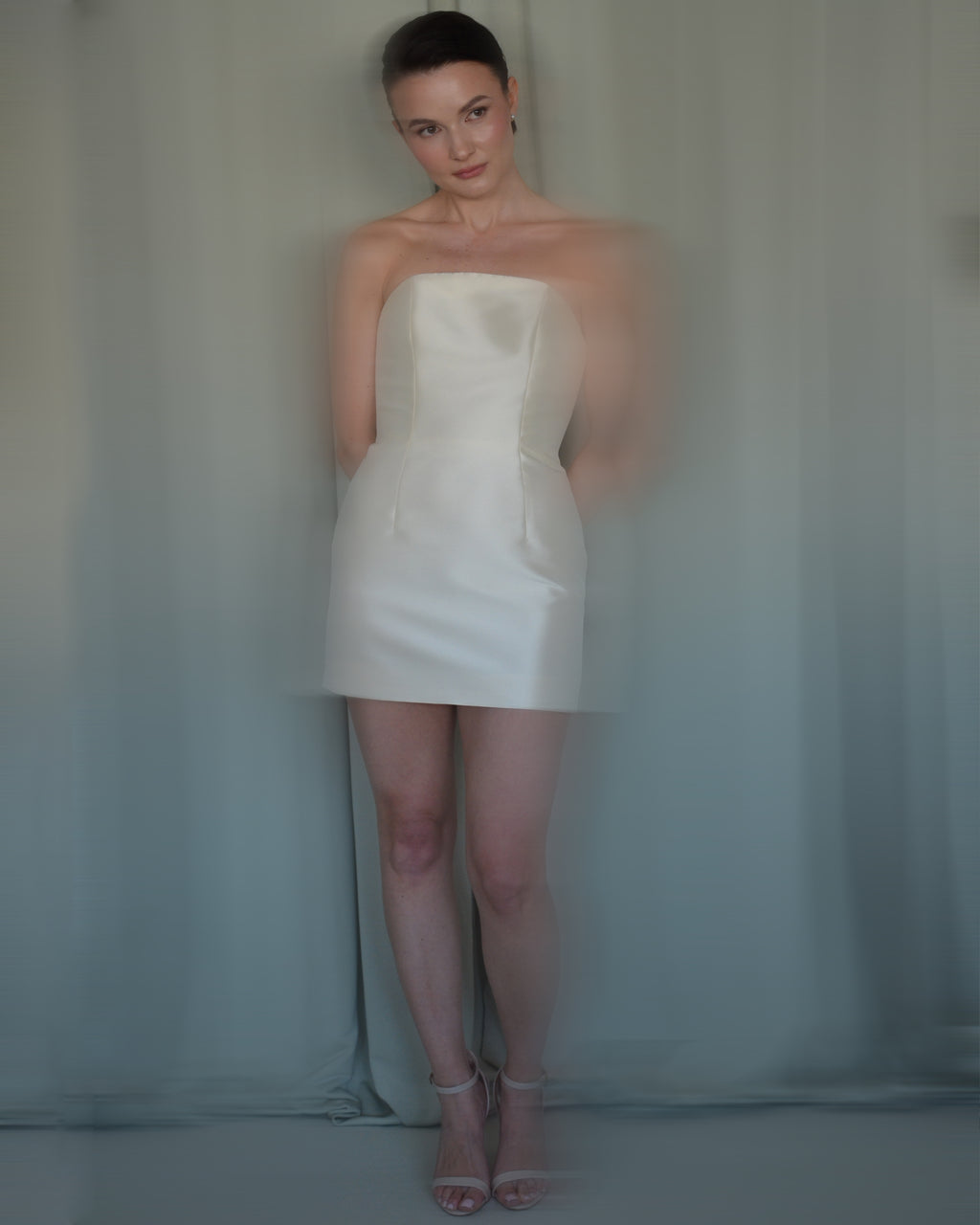 Bustier Mini Dress in Mikado