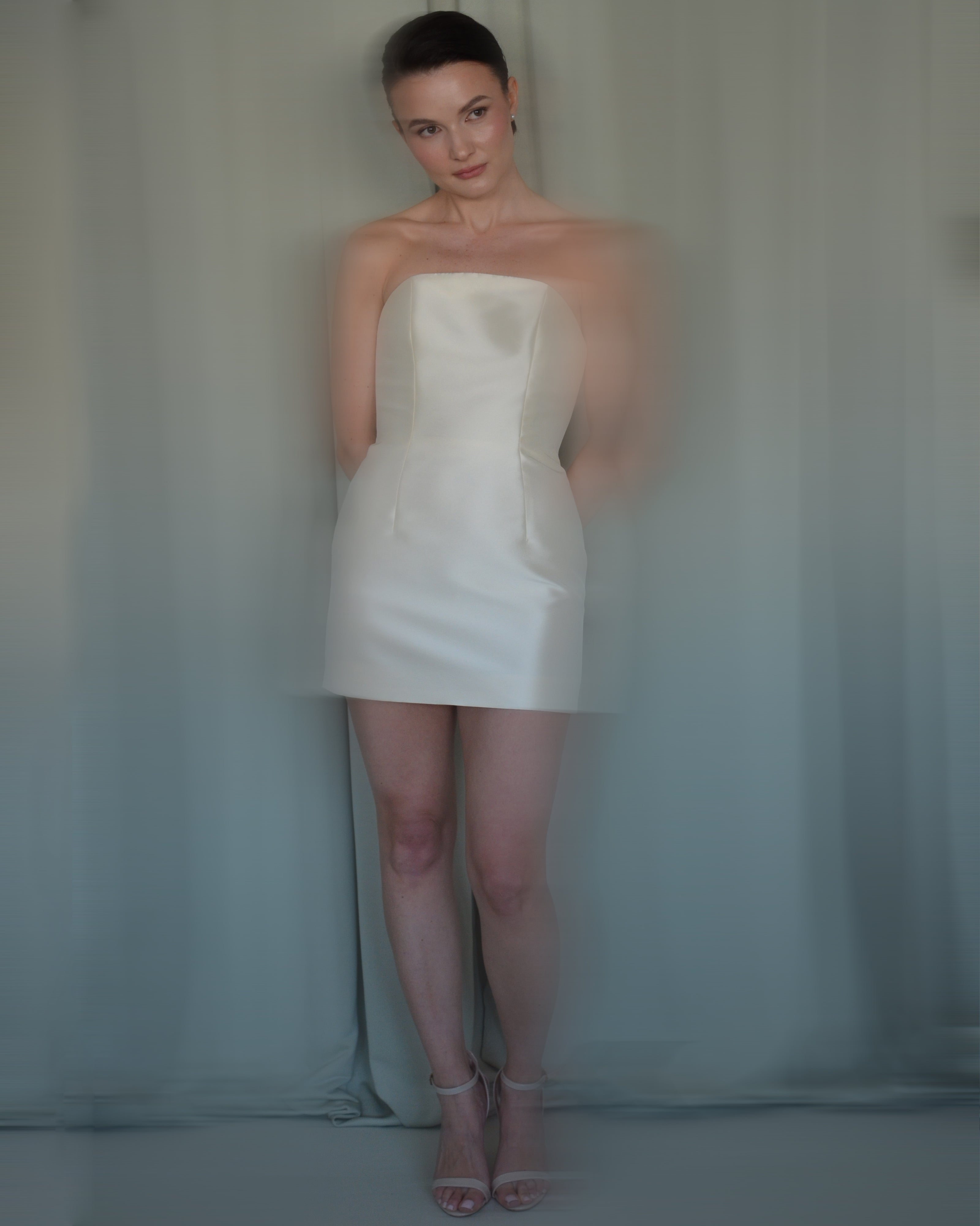 Bustier Mini Dress in Mikado