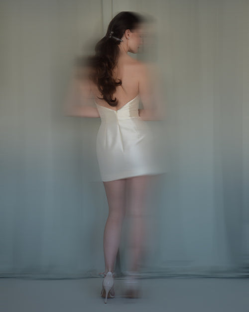 Bustier Mini Dress in Mikado