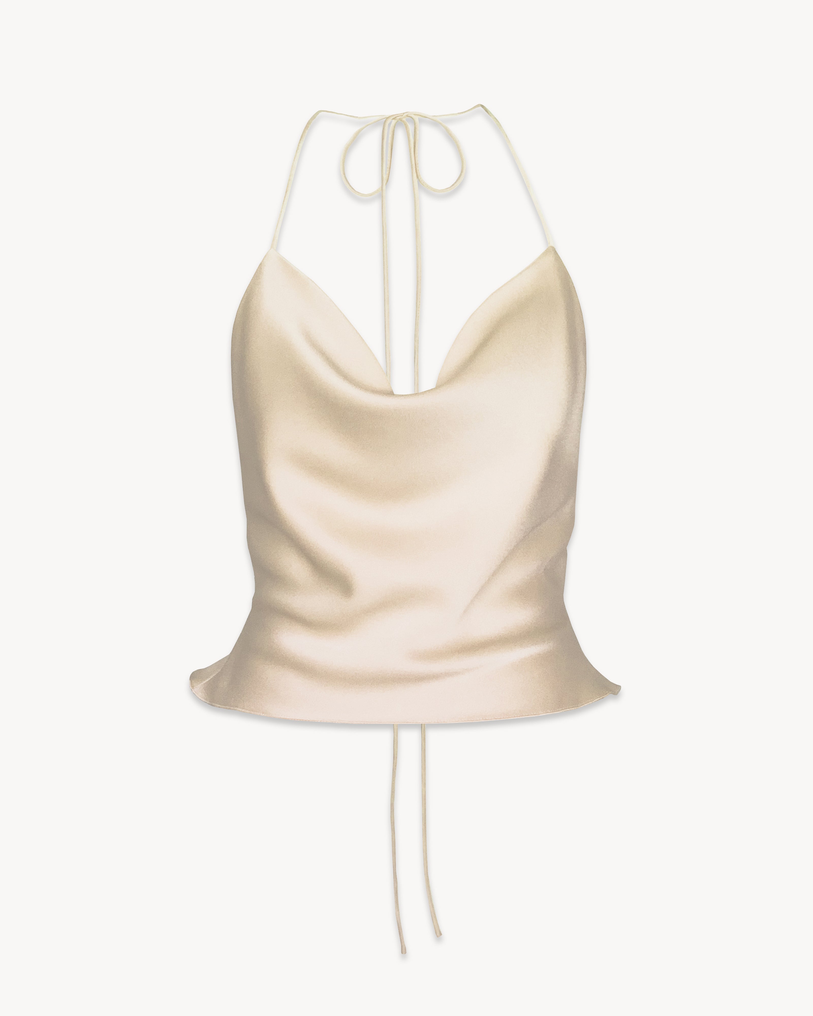 Cowl Neck Top in Satin Crepe