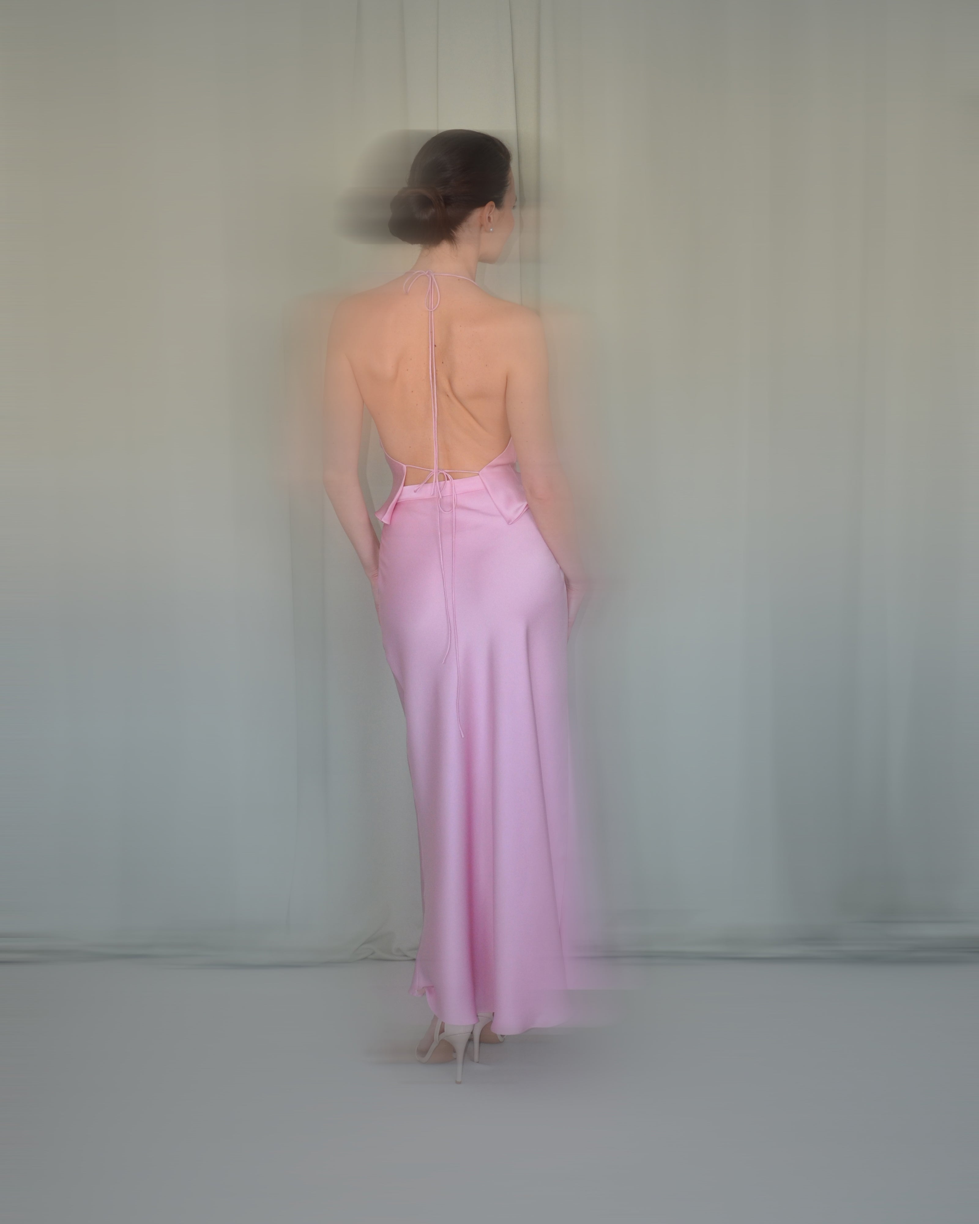 Cowl Neck Top in Satin Crepe