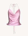 Cowl Neck Top in Satin Crepe